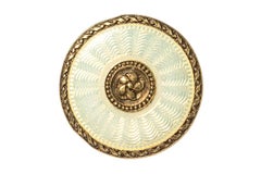 Art Nouveau Button Set in 18 Karat Gold and Guilloche Enamel, French, circa 1900