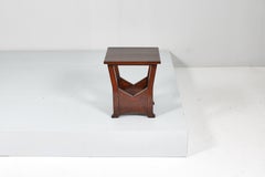 Art Nouveau de V. Ducrot Taburete modernista de madera oscura años 30 Italia