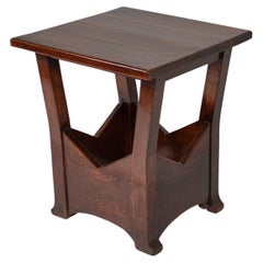 Art Nouveau by V. Ducrot Modernist Stool in Dark Wood 1930s Italy