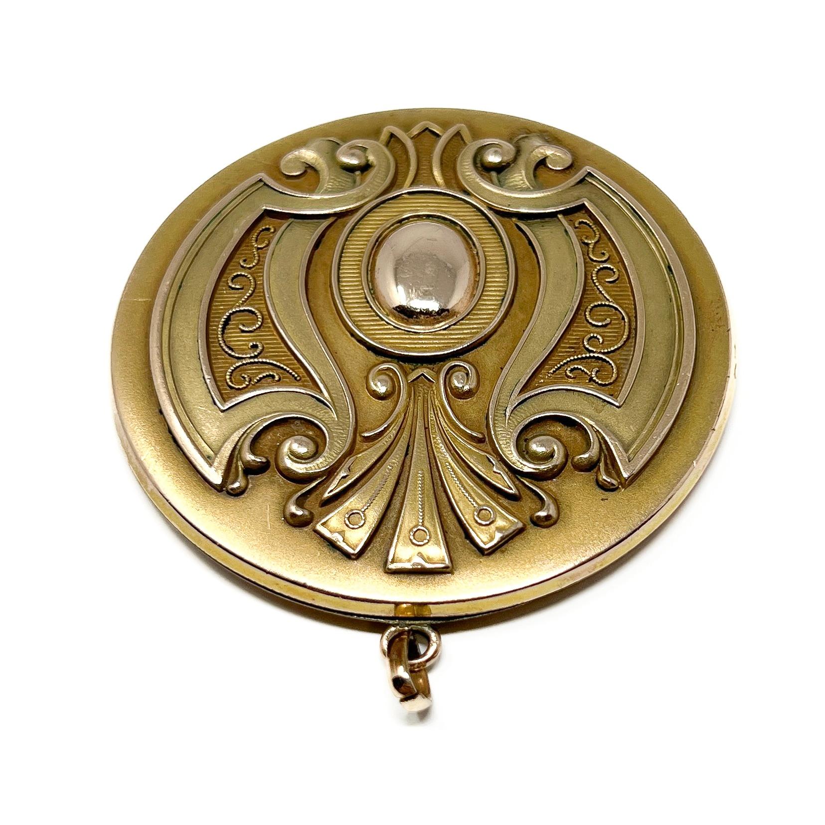 Art Nouveau c.1900 Gold Filled Antique Statement Locket 3