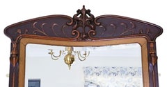 Art Nouveau circa 1910 Full Height Oak and Gilt Wall Floor Mirror