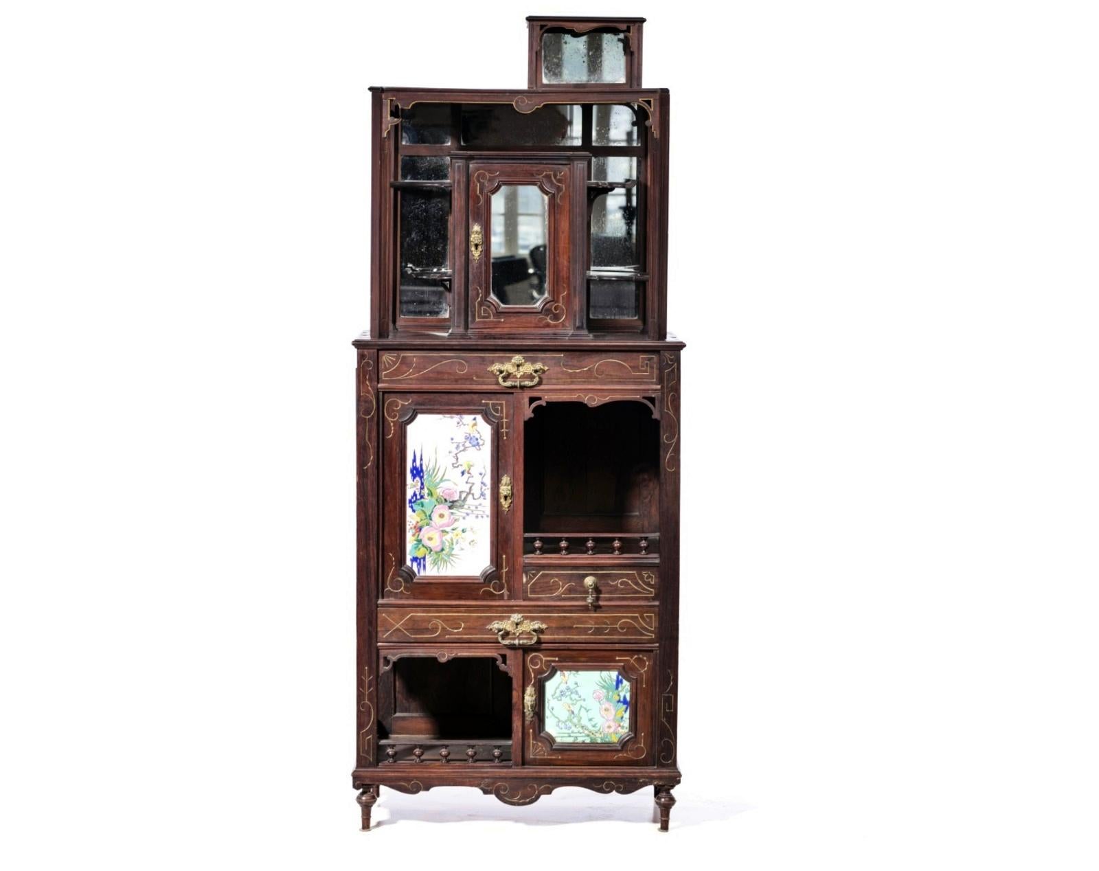Wood Art Nouveau Cabinet French from the 19th Century For Sale