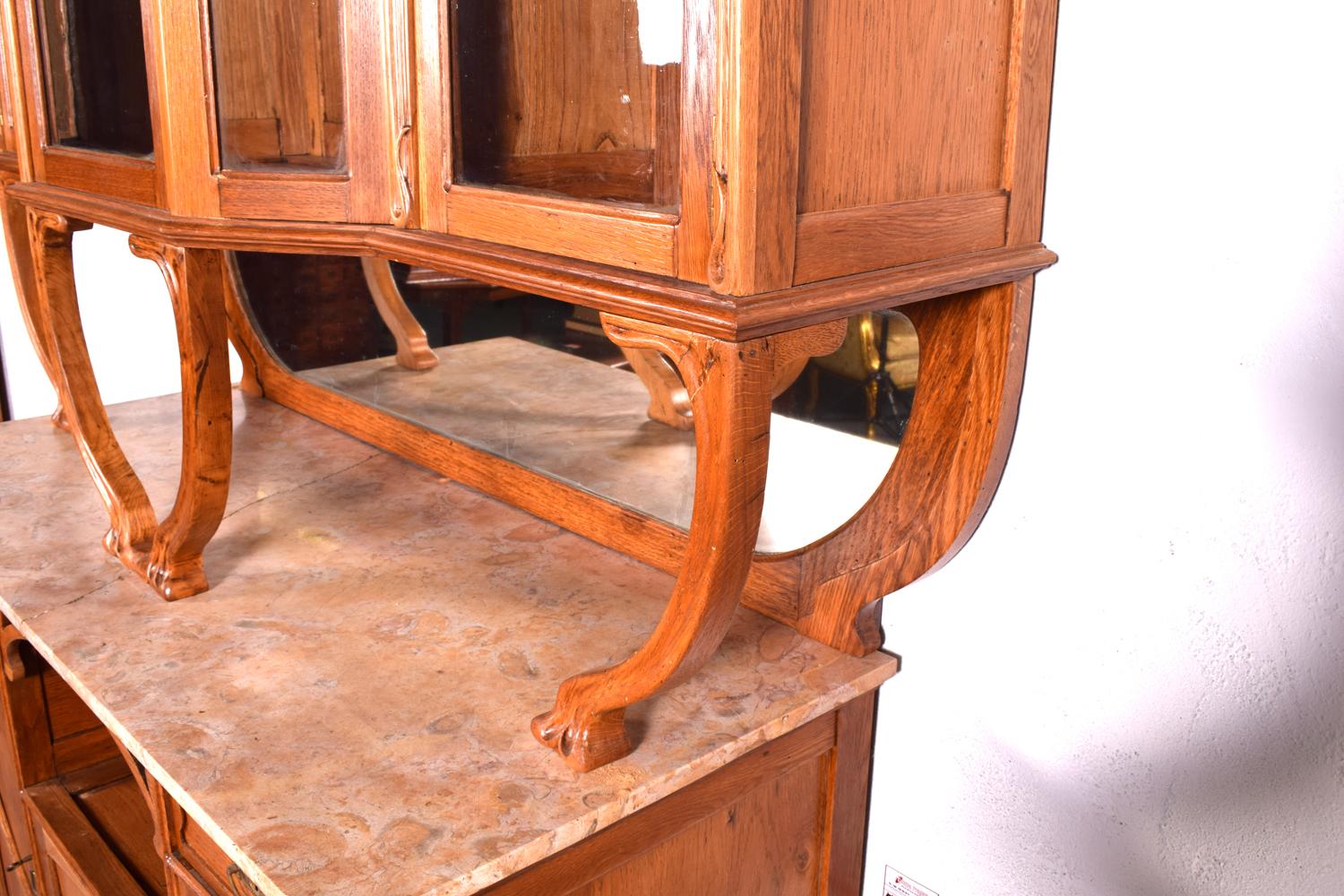Portuguese Art Nouveau Cabinet in Oak