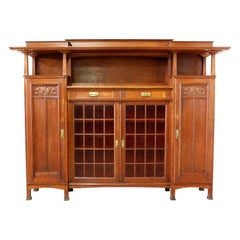 Art Nouveau Cabinet Vitrine Dresser Buffet French Oak Belle Époque