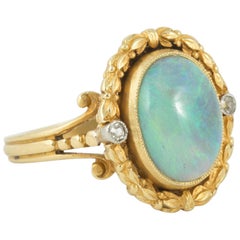 Art Nouveau Cabochon Cut Opal Ring