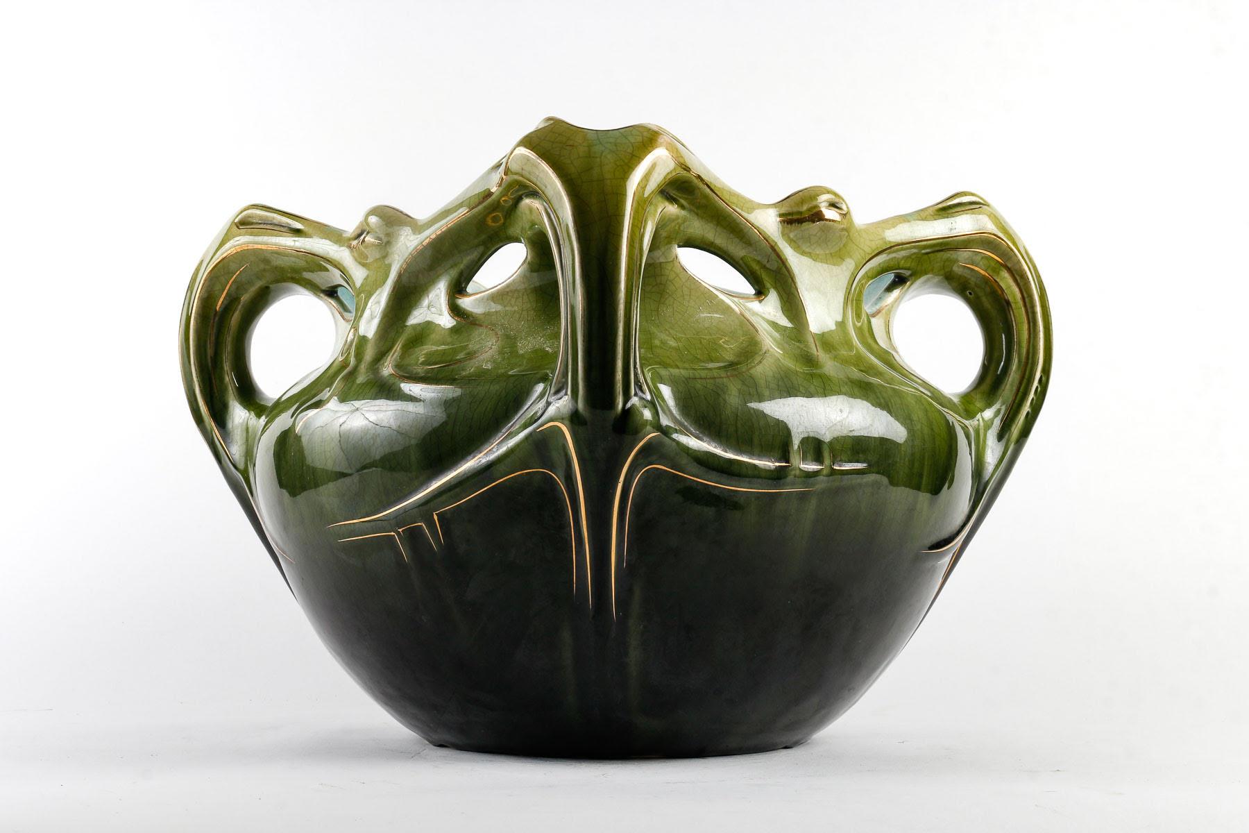 Art Nouveau cache pot, 1950-1960. In Good Condition In Saint-Ouen, FR