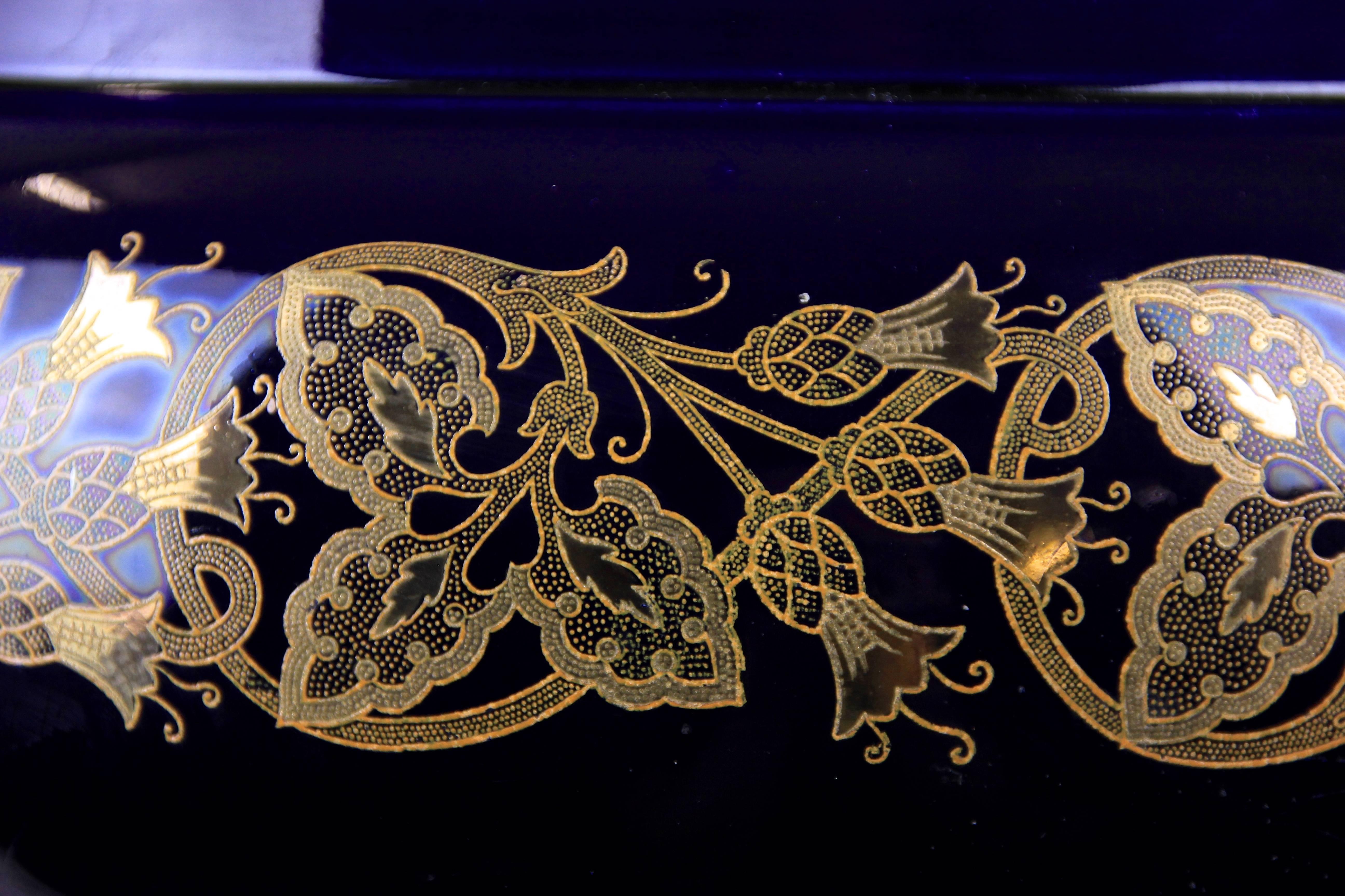 Art nouveau Cachepot Art Nouveau de Sarreguemines, France, vers 1915