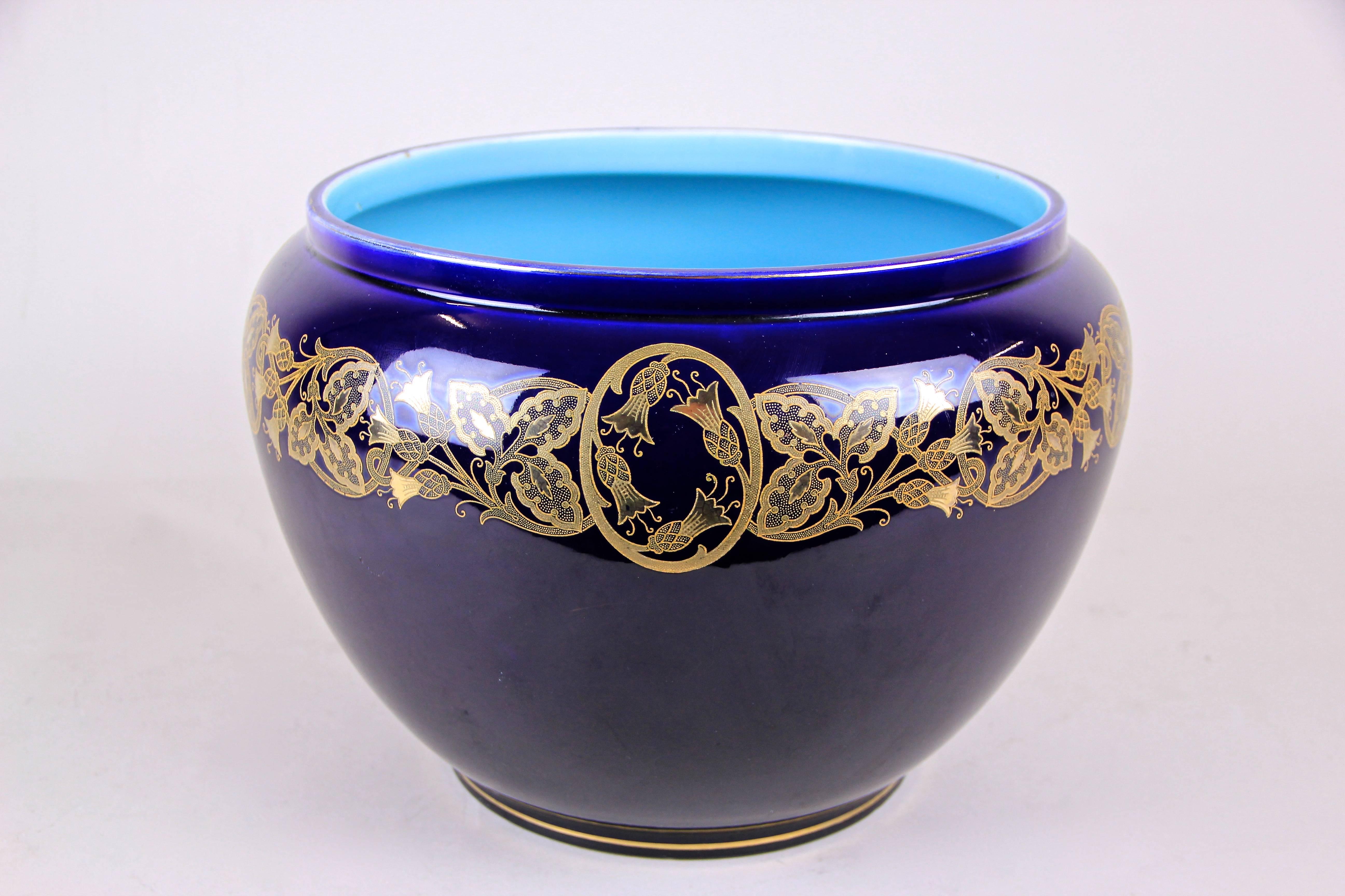 Allemand Cachepot Art Nouveau de Sarreguemines, France, vers 1915