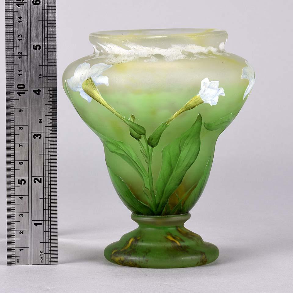 Art Nouveau Cameo Etched and Enamelled Glass 'Crocus' Vase by Daum Freres 4