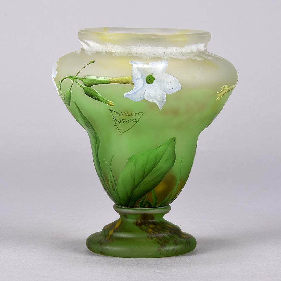 Art Nouveau Cameo Etched and Enamelled Glass 'Crocus' Vase by Daum Freres In Excellent Condition In London, GB