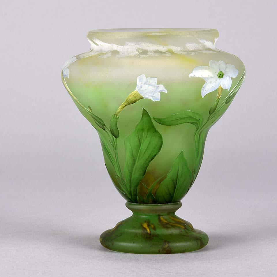 Art Nouveau Cameo Etched and Enamelled Glass 'Crocus' Vase by Daum Freres 1