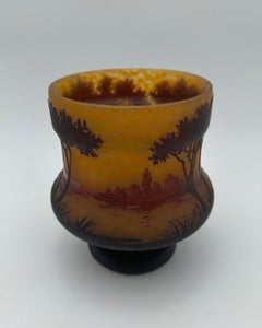 Jugendstil-Kameo-Glasvase Daum Nancy, Frankreich, um 1900