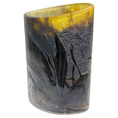 Art Nouveau, cameo glass vase with Gilded Daum Nancy signature