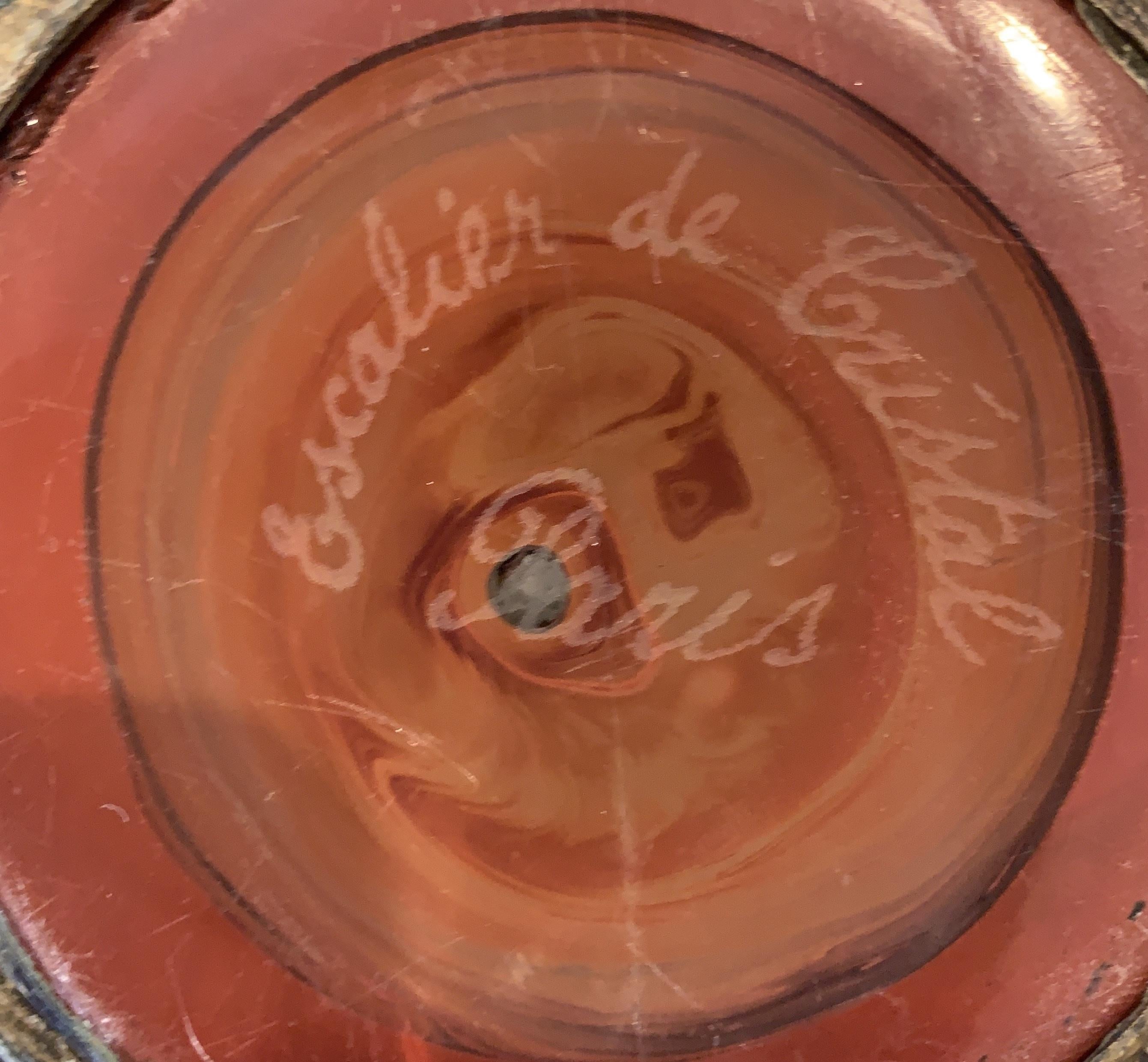 Gilt Ernest Leveillé Wheel-Carved Serpents Cameo Glass Vase
