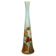 Art Nouveau Cameo Solitaire Vase with Rosehip Decor, Daum Nancy, France, Ca 1910