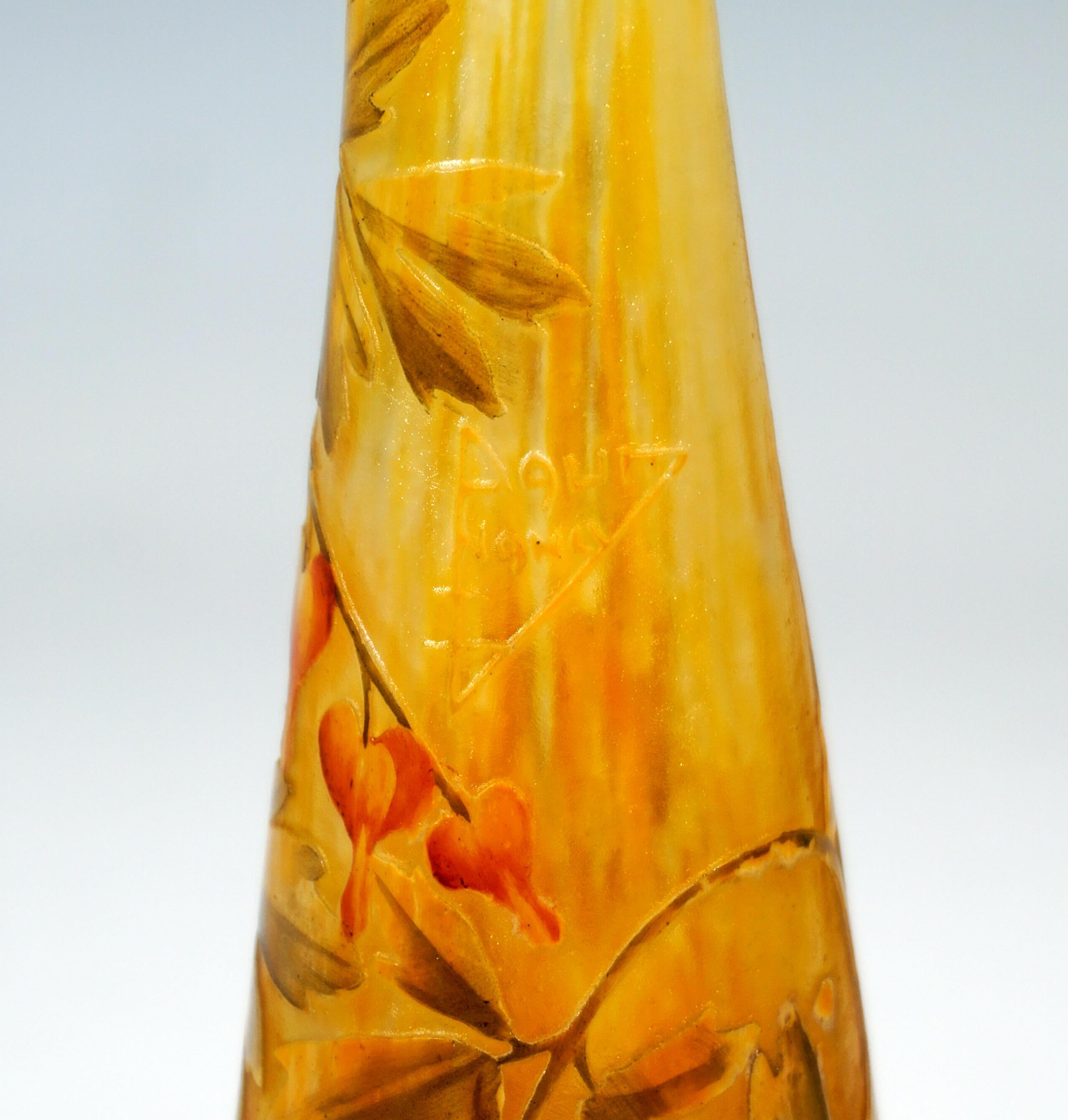Jugendstil-Kamee-Vase 'Coers En Larmes', Daum Nancy, Frankreich, ca. 1900/1905 im Zustand „Gut“ im Angebot in Vienna, AT