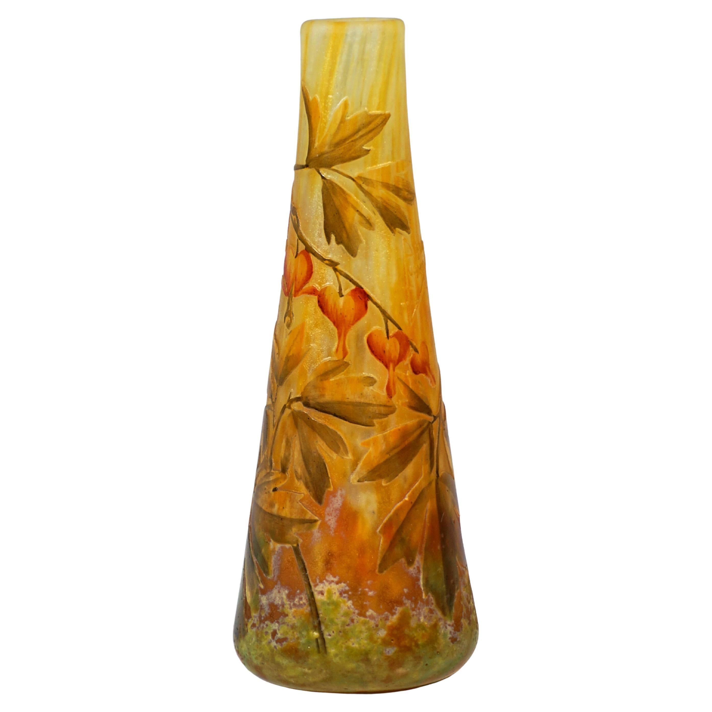 Jugendstil-Kamee-Vase 'Coers En Larmes', Daum Nancy, Frankreich, ca. 1900/1905