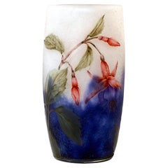 Art Nouveau Cameo Vase 'Fuchsia', Daum Nancy, France, Circa 1910