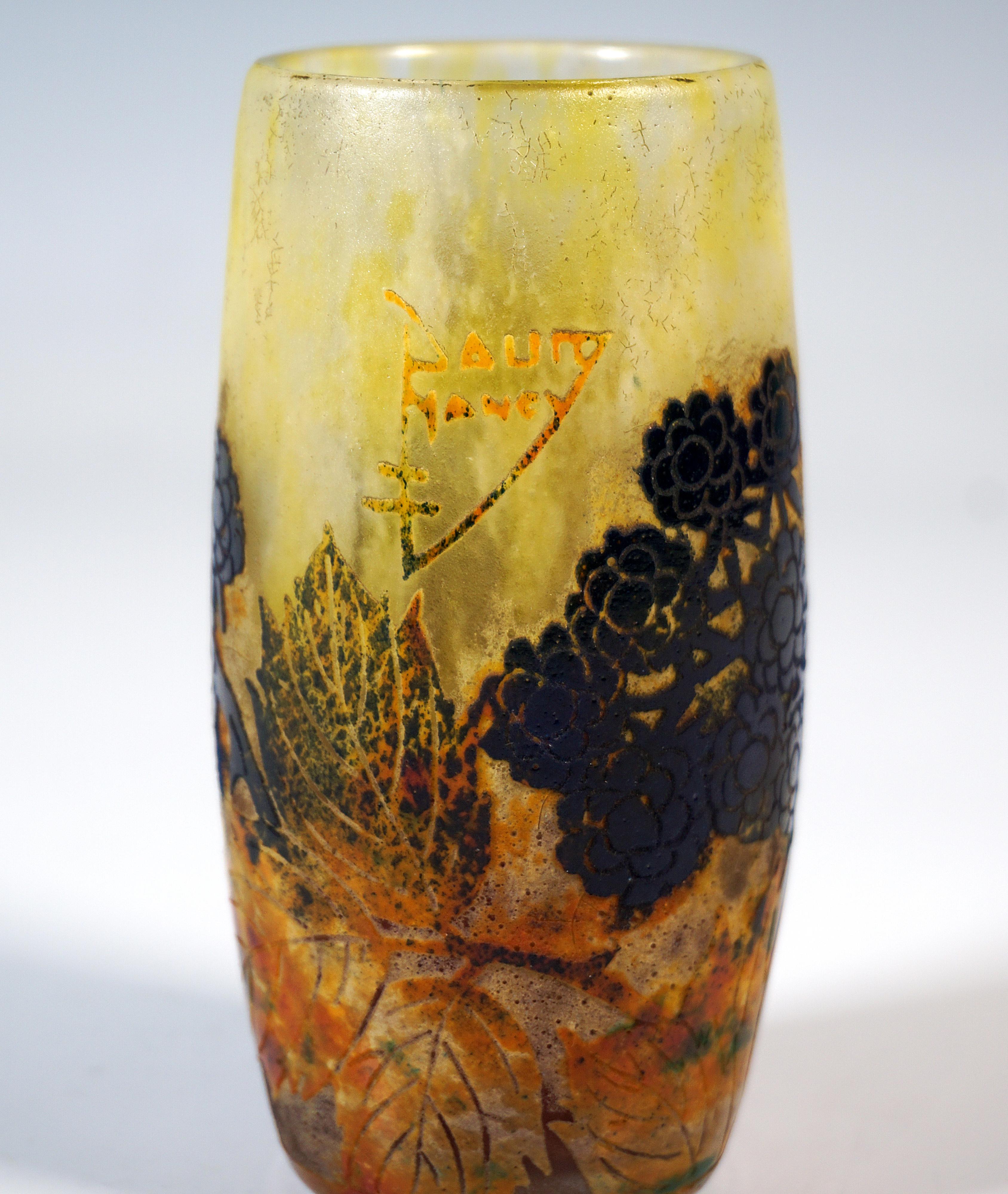 Jugendstil-Kamee-Vase 'Mûres Sauvages', Daum Nancy, Frankreich, ca. 1900/1905 im Zustand „Gut“ im Angebot in Vienna, AT