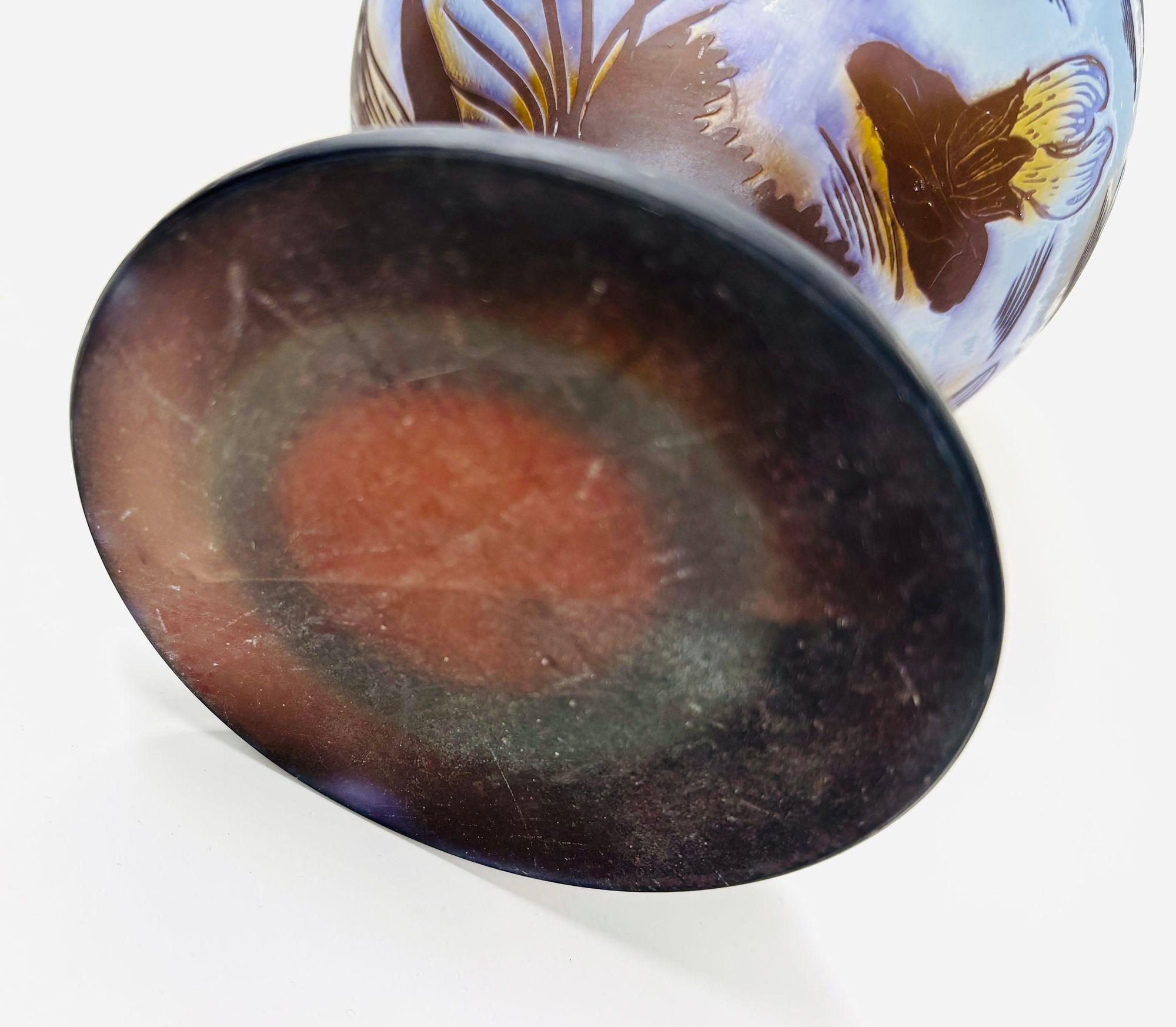 Art Nouveau Cameo Vase Signed Emile Galle 14 inches For Sale 8