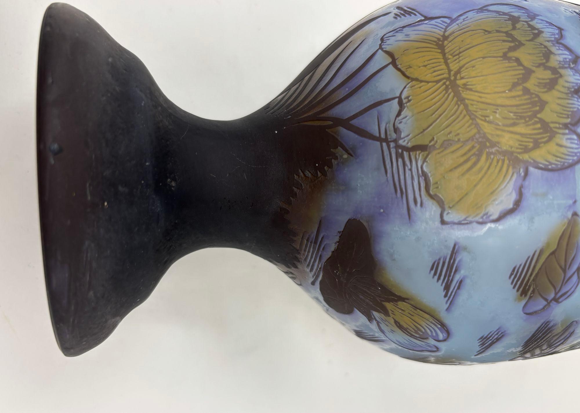 Art Nouveau Cameo Vase Signed Emile Galle 14 inches For Sale 11