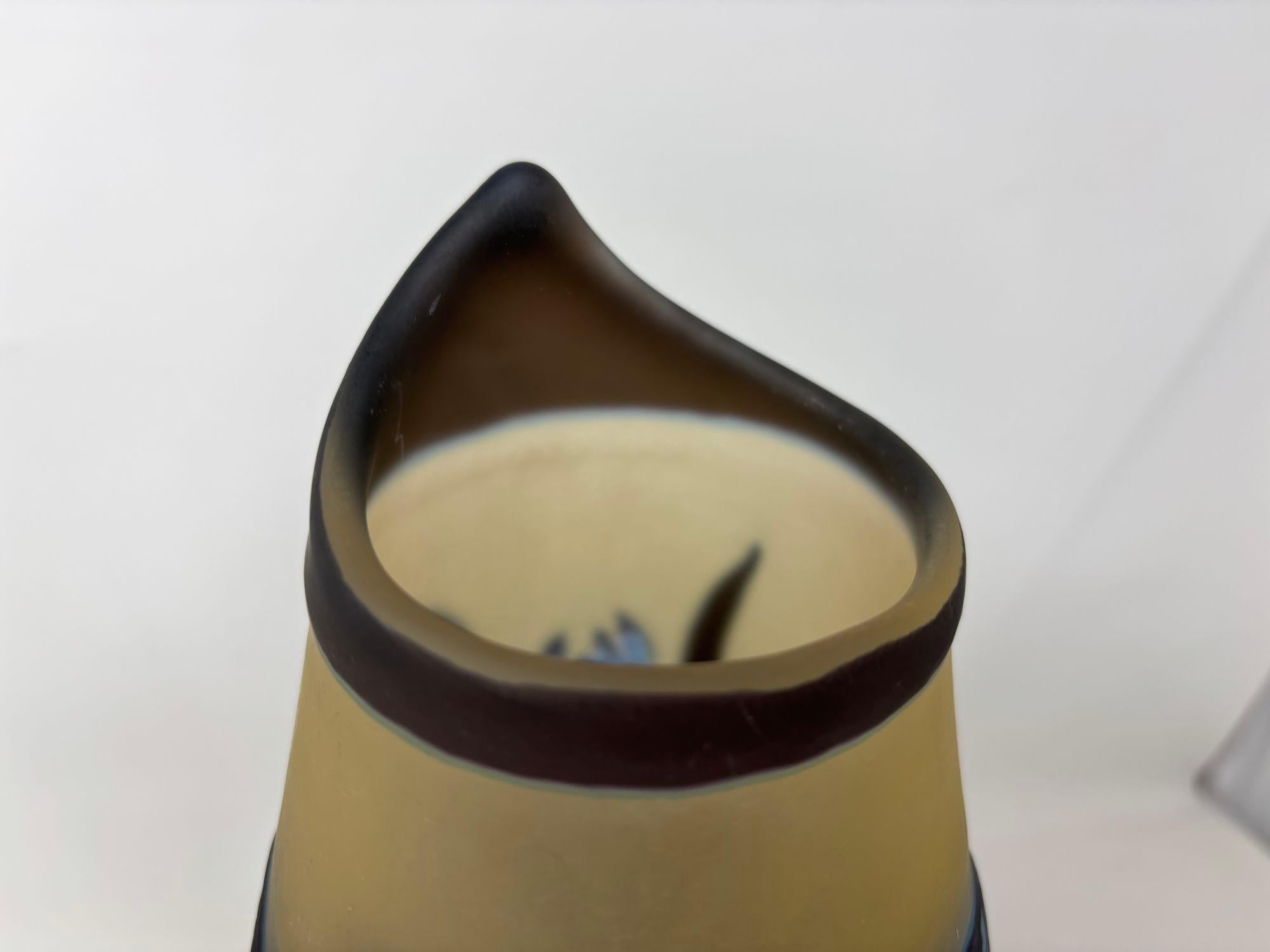 20th Century Art Nouveau Cameo Vase Signed Emile Galle 14 inches For Sale