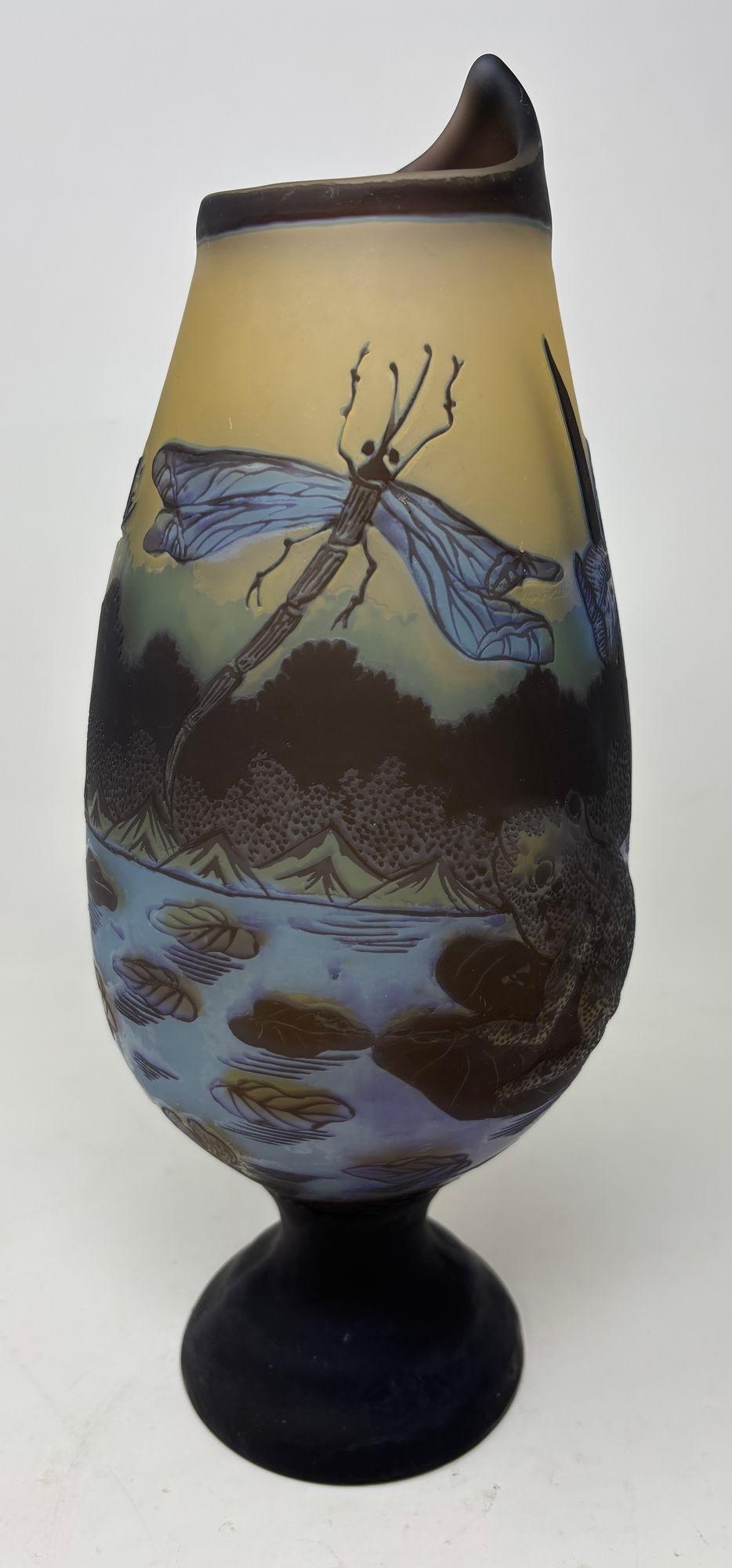 Art Nouveau Cameo Vase Signed Emile Galle 14 inches For Sale 1