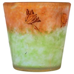 Art Nouveau Cameo Vase 'Tulipes', Daum Frères, Nancy, France, Circa 1890/1895