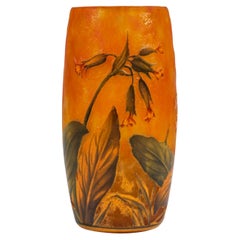 Art Nouveau Cameo Vase with Cowslips Decor, Daum Nancy, France, Ca 1900/05