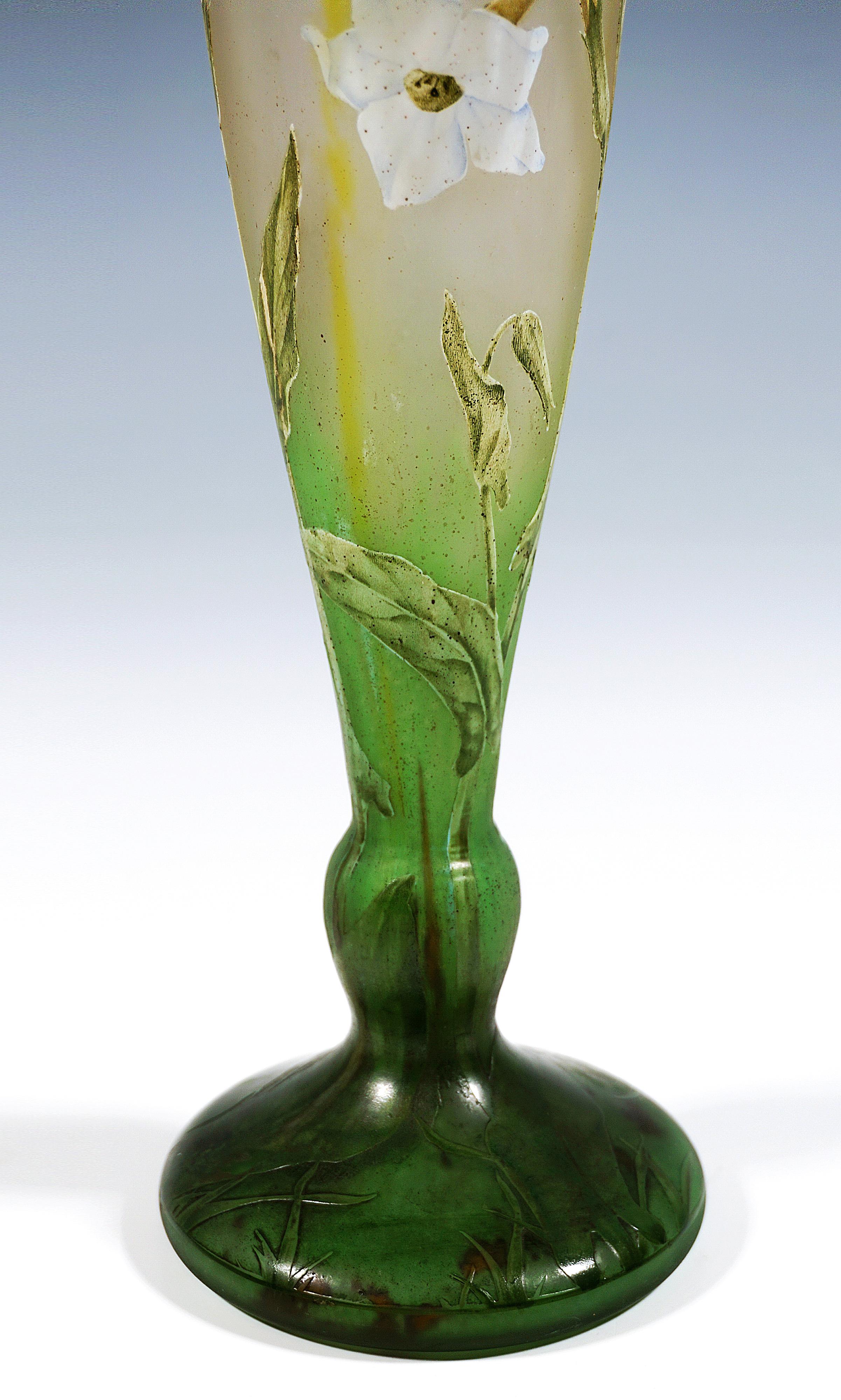 Inizio XX secolo Vaso cammeo Art Decor, Daum Nancy, Francia, 1900-1905 ca. in vendita
