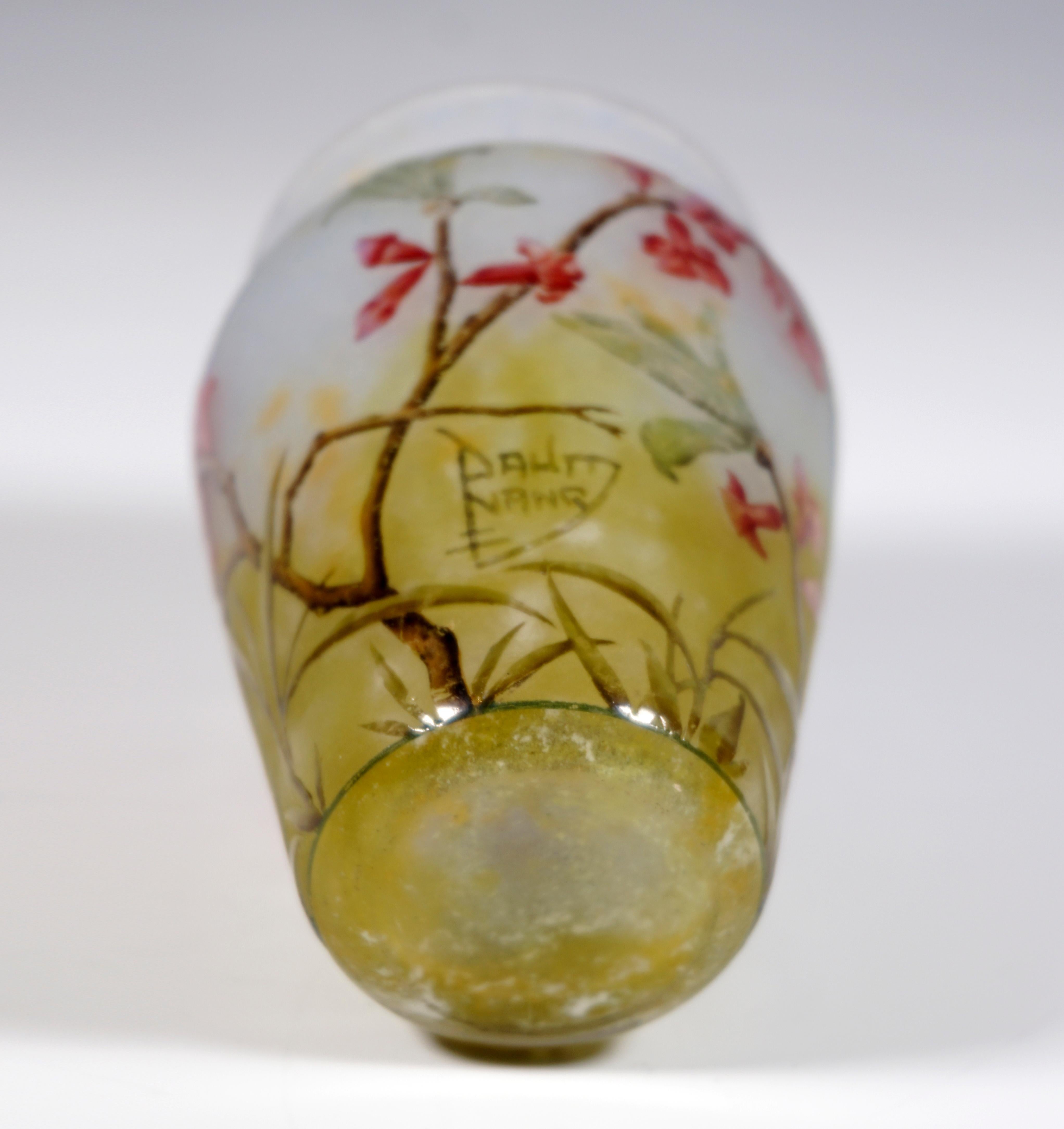 Glass Art Nouveau Cameo Vase With Daphne Decor, Daum Nancy, France, 1910/15