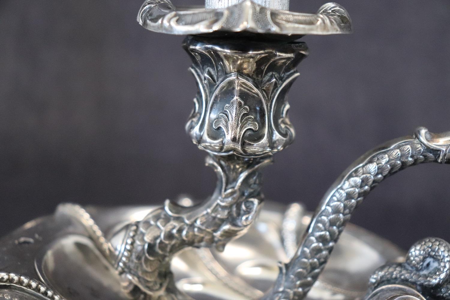 Art Nouveau Candle Holder in 800 Sterlign Silver by Wilhelm Binder For Sale 6