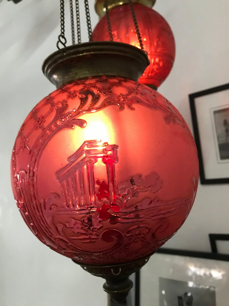 two Art Nouveau Candle Lantern by Baccarat, France, circa 1890-1920 In Good Condition For Sale In Merida, Yucatan