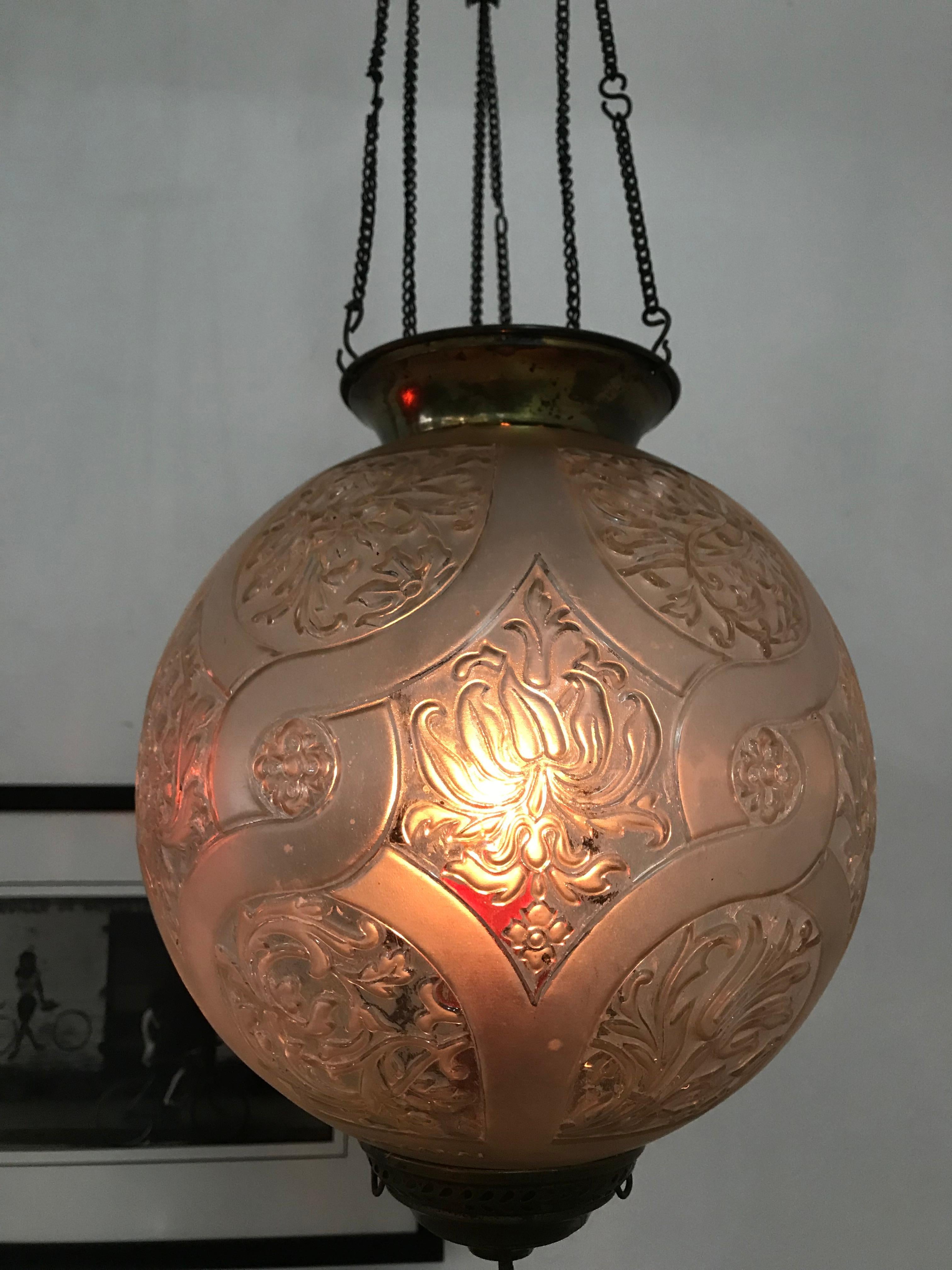 Art Nouveau Candle Lantern by Baccarat, France, circa 1890-1920 In Good Condition For Sale In Merida, Yucatan