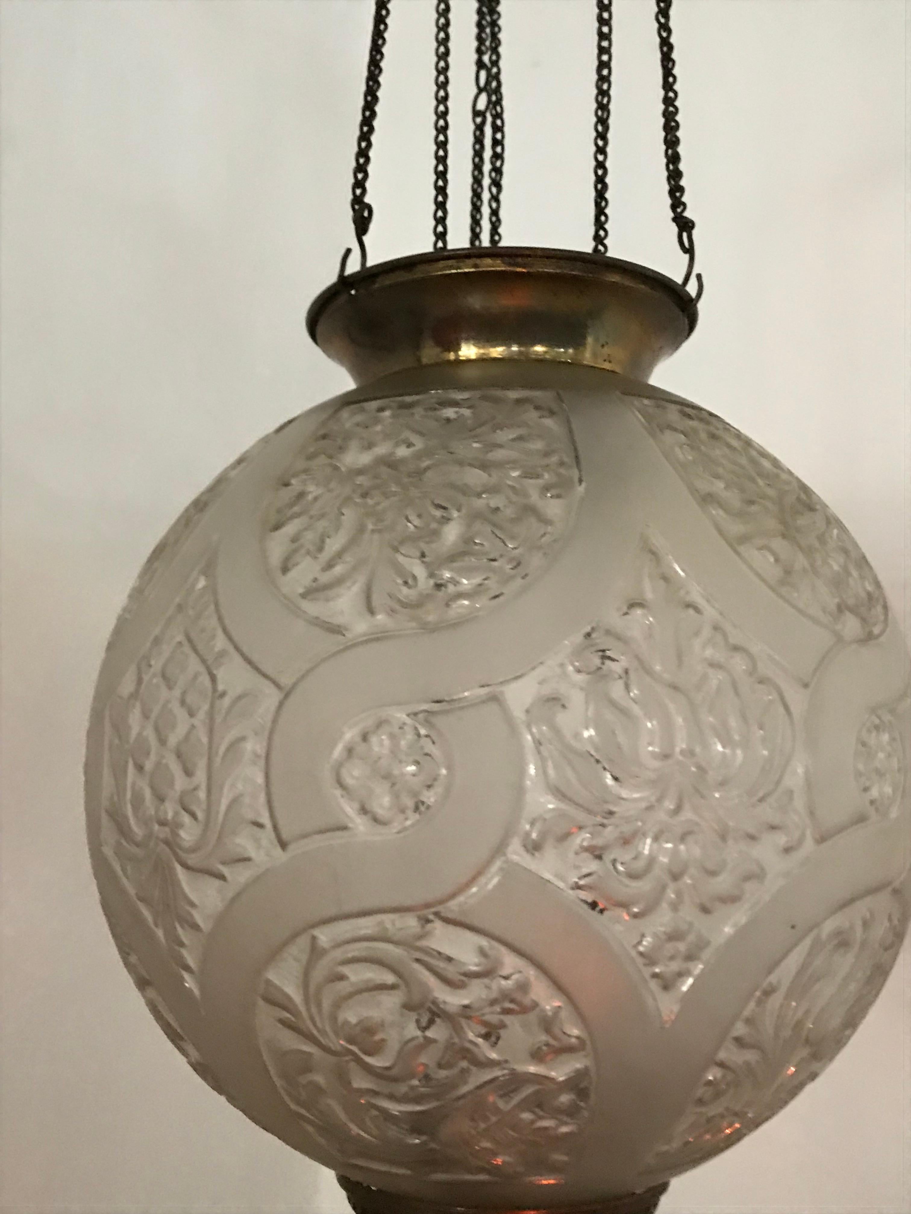 Late 19th Century Art Nouveau Candle Lantern by Baccarat, France, circa 1890-1920 For Sale