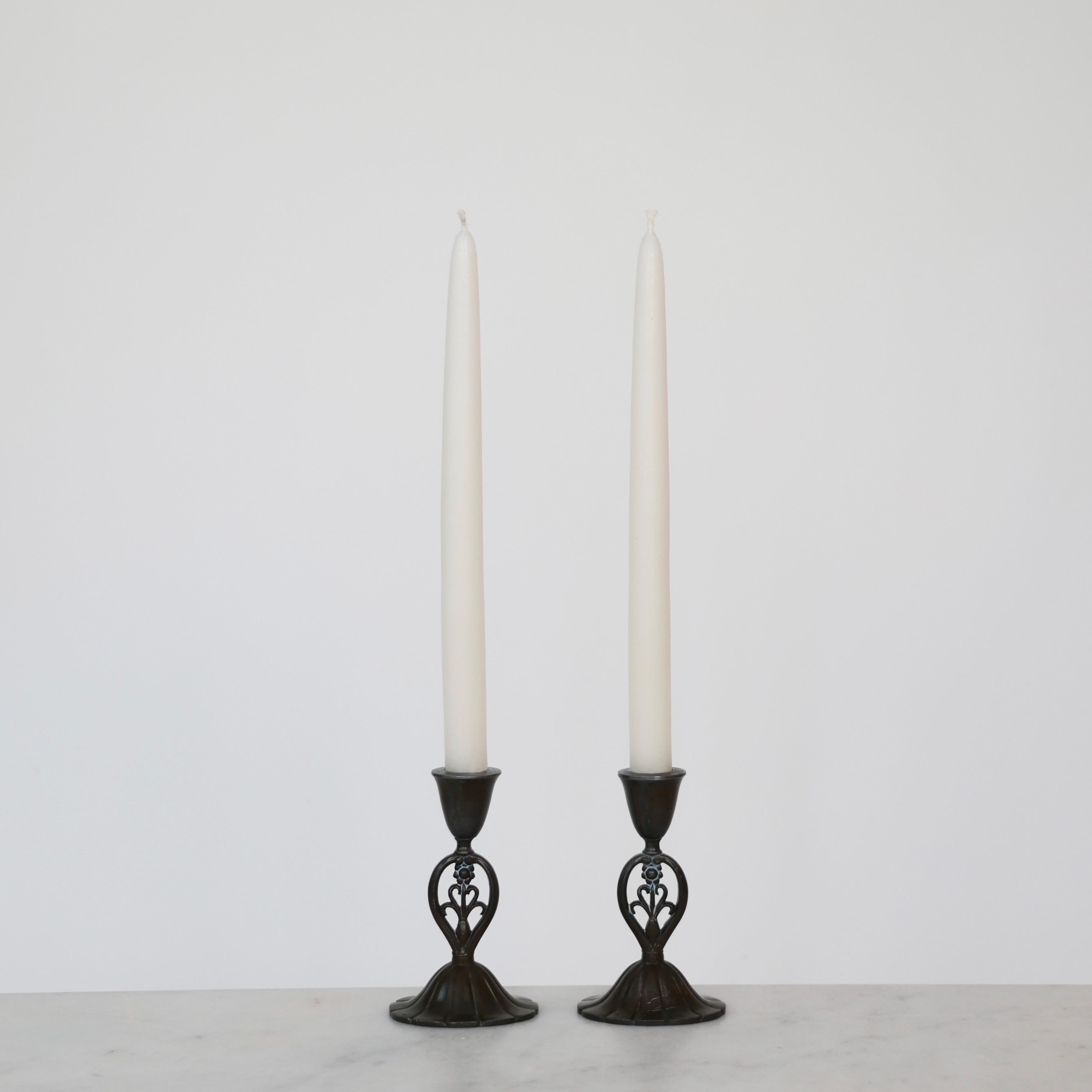 Art Nouveau Candlesticks by Just Andersen, 1920s, Denmark For Sale 4