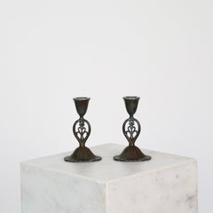 Art Nouveau Candlesticks by Just Andersen, 1920s, Denmark