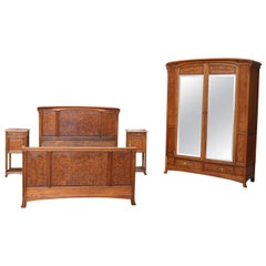 Art Nouveau Carved Bedroom Set, Attributed to Louis Majorelle, circa 1905