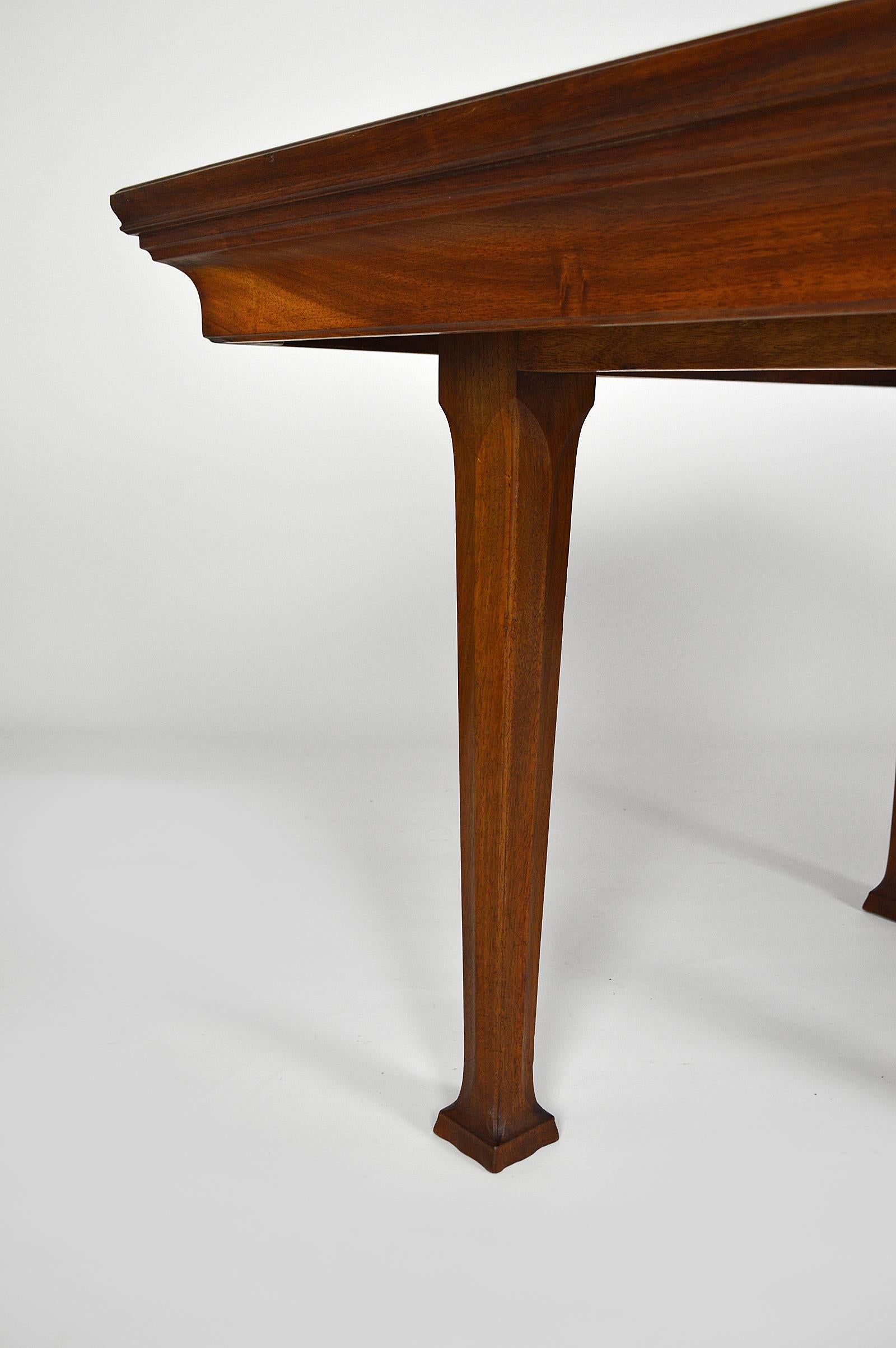 Art Nouveau Carved Walnut Dining Table, circa 1905, Attributed to Georges Nowak For Sale 2