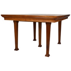 Art Nouveau Carved Walnut Dining Table, circa 1905, Attributed to Georges Nowak