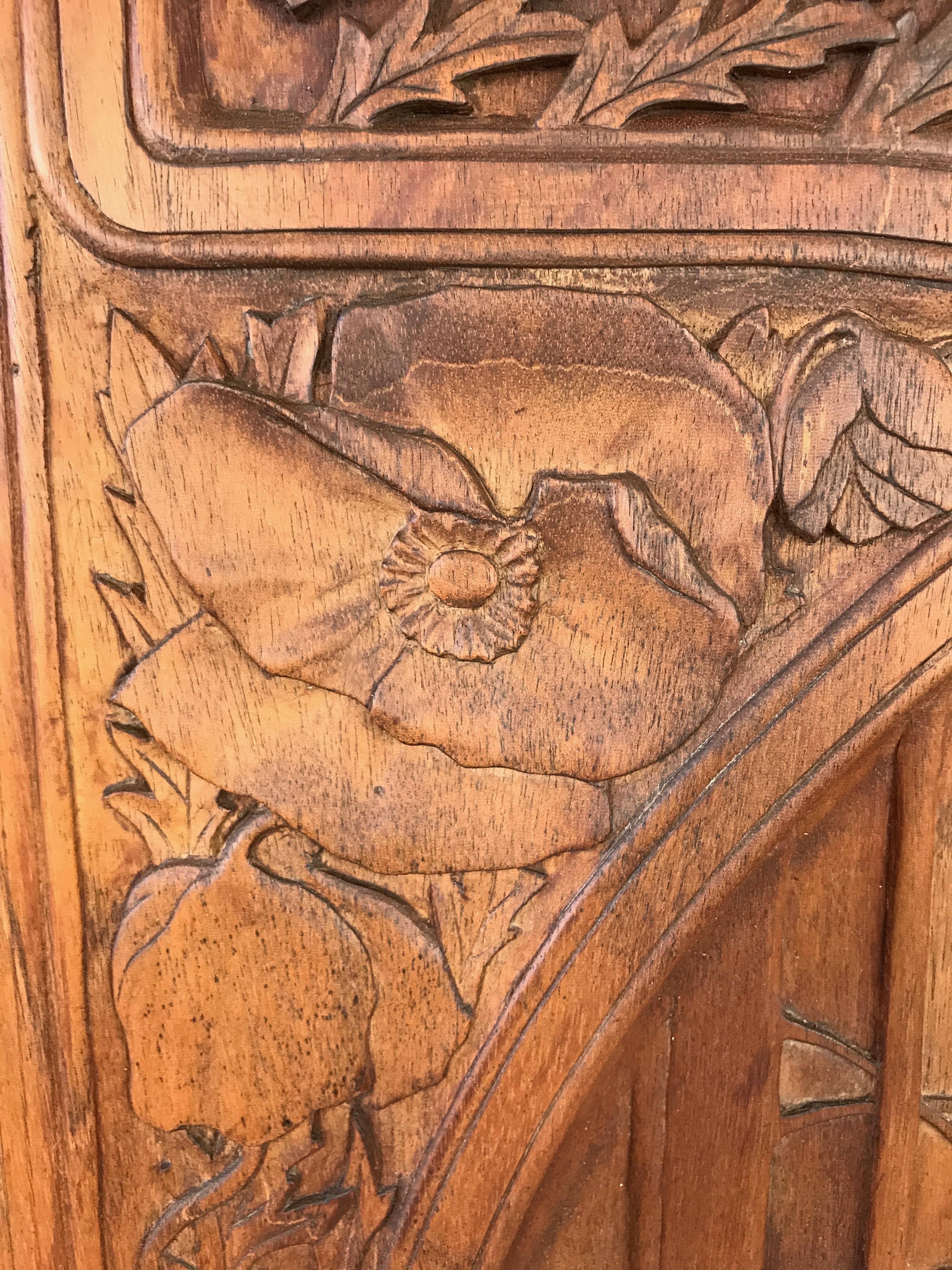 Art Nouveau Carved Wood Panel after Alphonse Mucha’s “Repos de la Nuit” 3