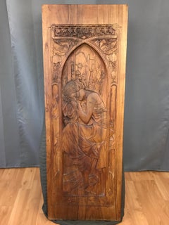 Art Nouveau Carved Wood Panel after Alphonse Mucha’s “Repos de la Nuit”