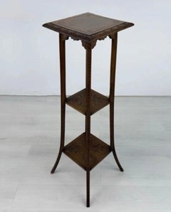 Art Nouveau Carved Wood Pedestal / Plant Stand