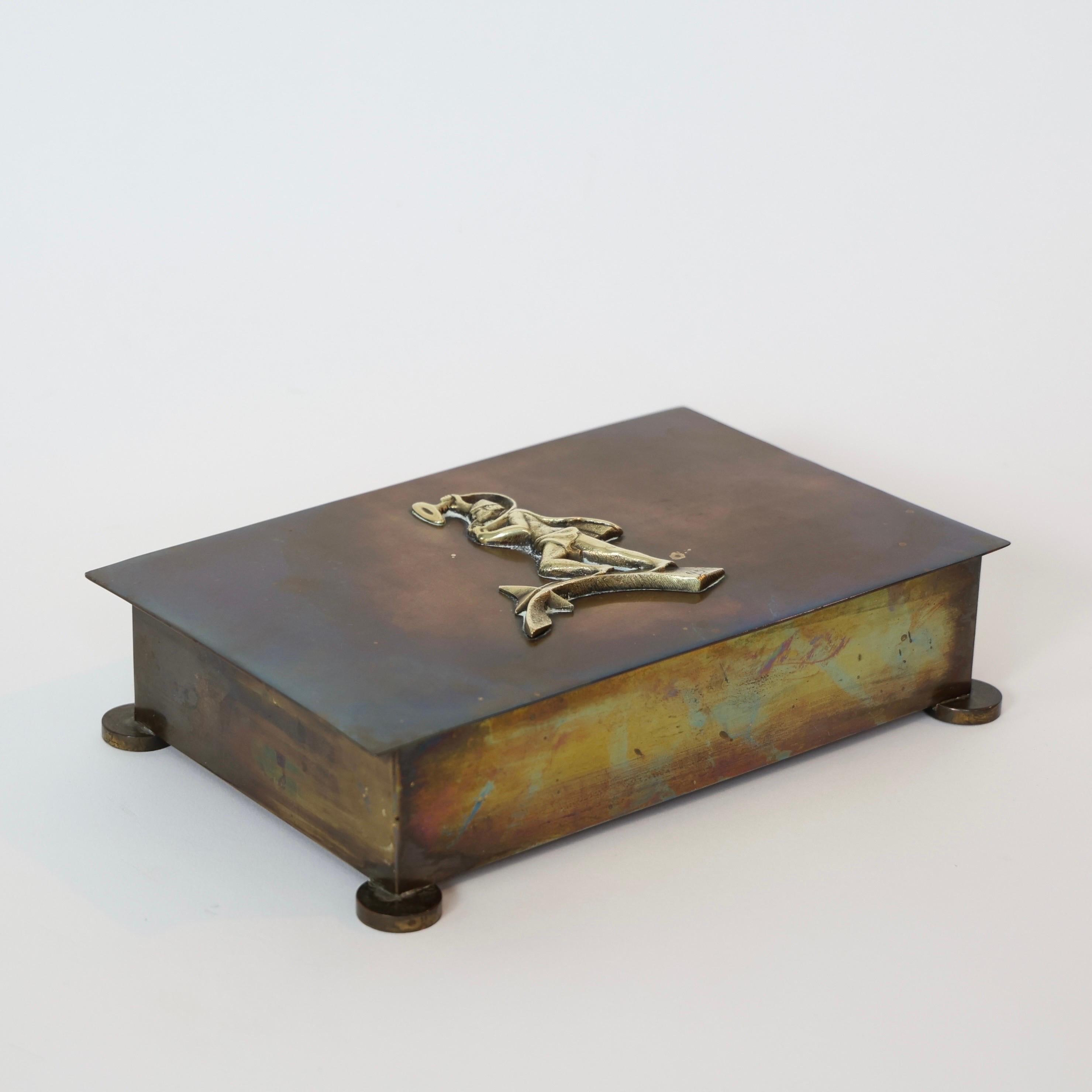 Laiton Cercueil Art nouveau de Nils Dam Rasmussen, années 1920, Danemark en vente