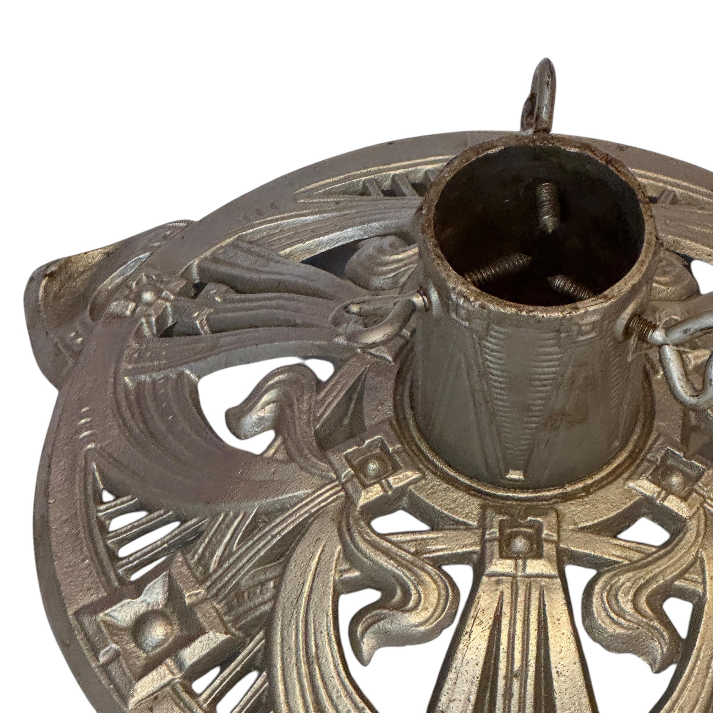 Metal Art Nouveau Cast Iron Christmas Tree Stand, Vintage, German, 1910s For Sale