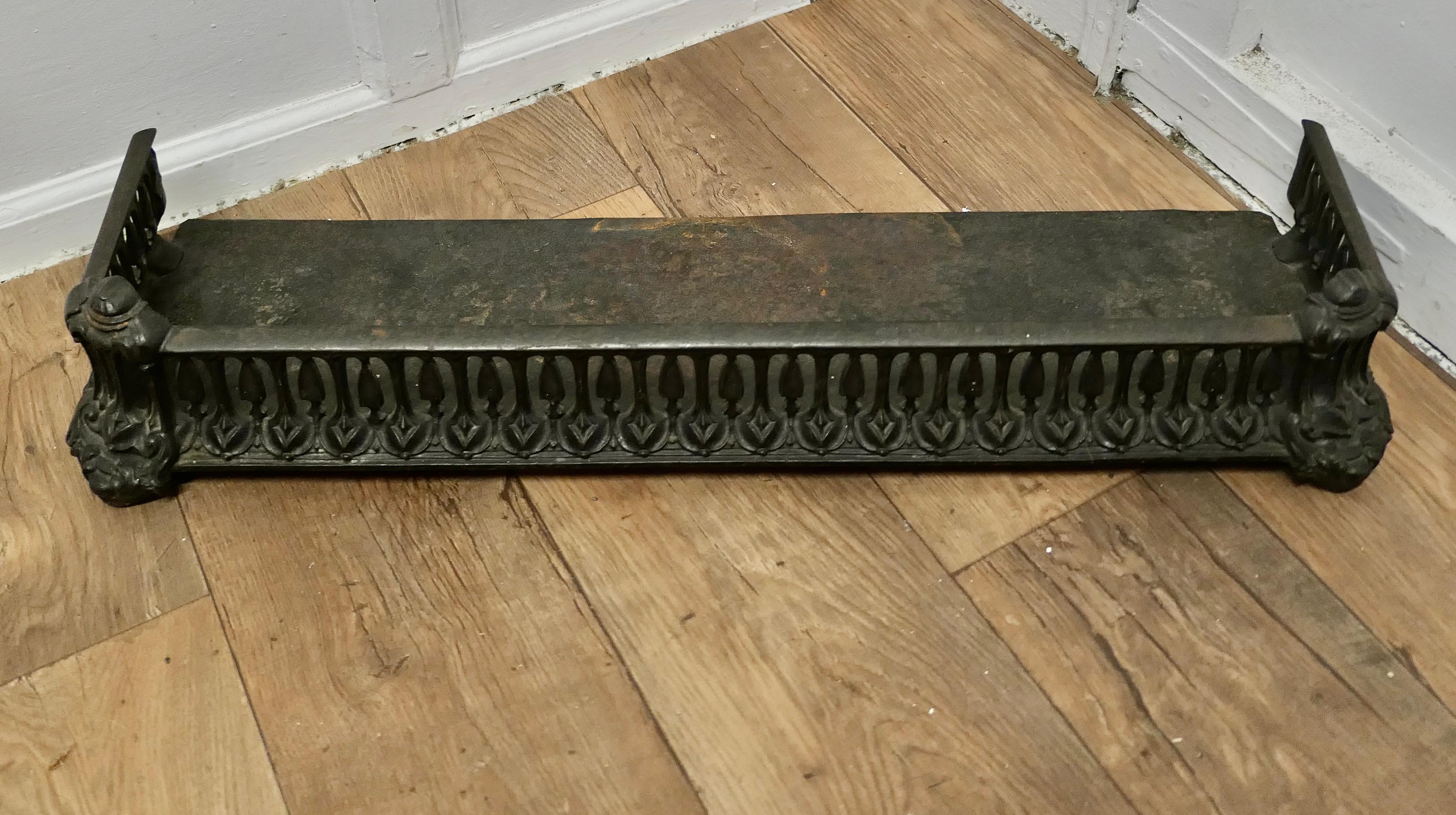 Art Nouveau Cast Iron Colebrookdale Style Fender or Dog Grate    In Good Condition For Sale In Chillerton, Isle of Wight