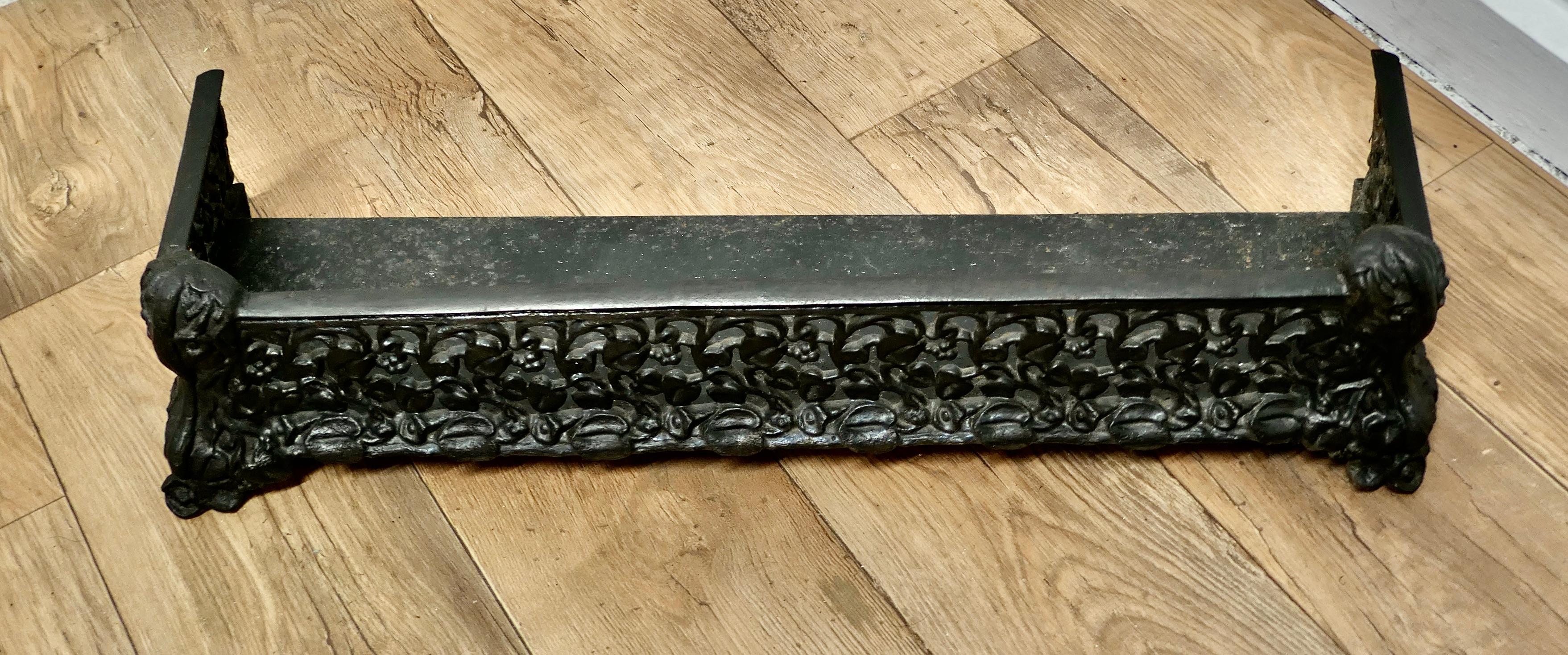 Art Nouveau Cast Iron Colebrookdale Style Fender or Dog Grate    In Good Condition For Sale In Chillerton, Isle of Wight