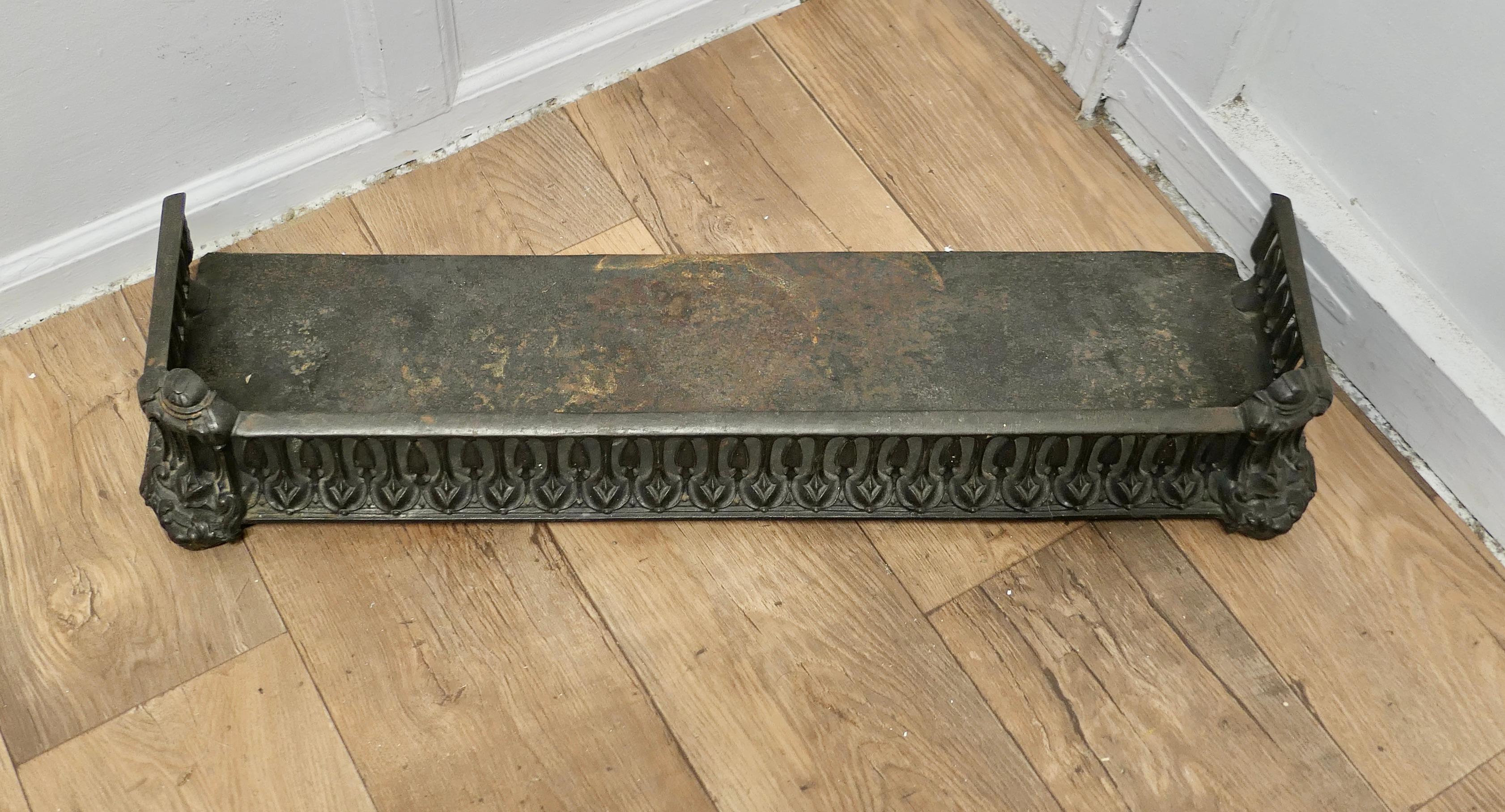 19th Century Art Nouveau Cast Iron Colebrookdale Style Fender or Dog Grate    For Sale