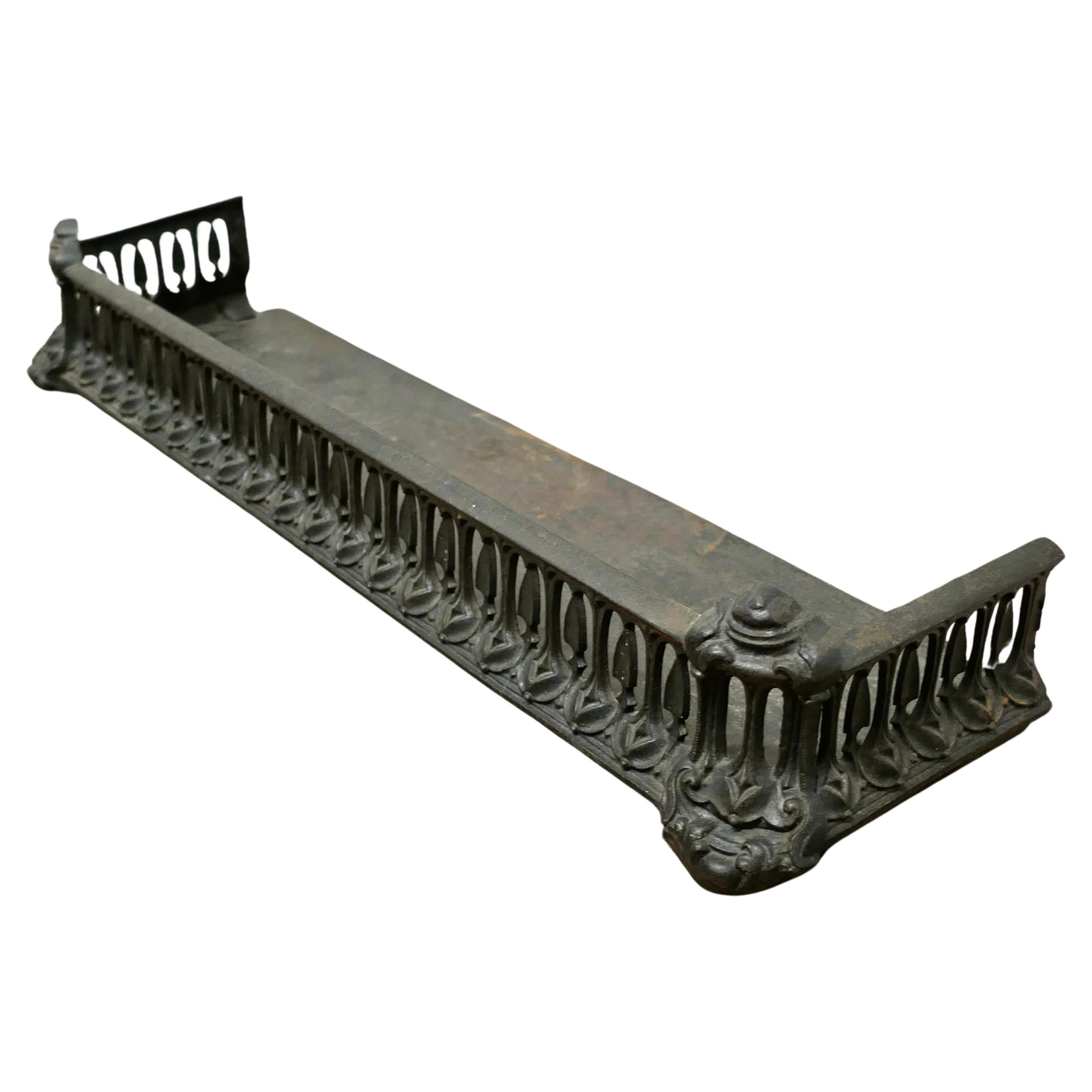 Art Nouveau Cast Iron Colebrookdale Style Fender or Dog Grate