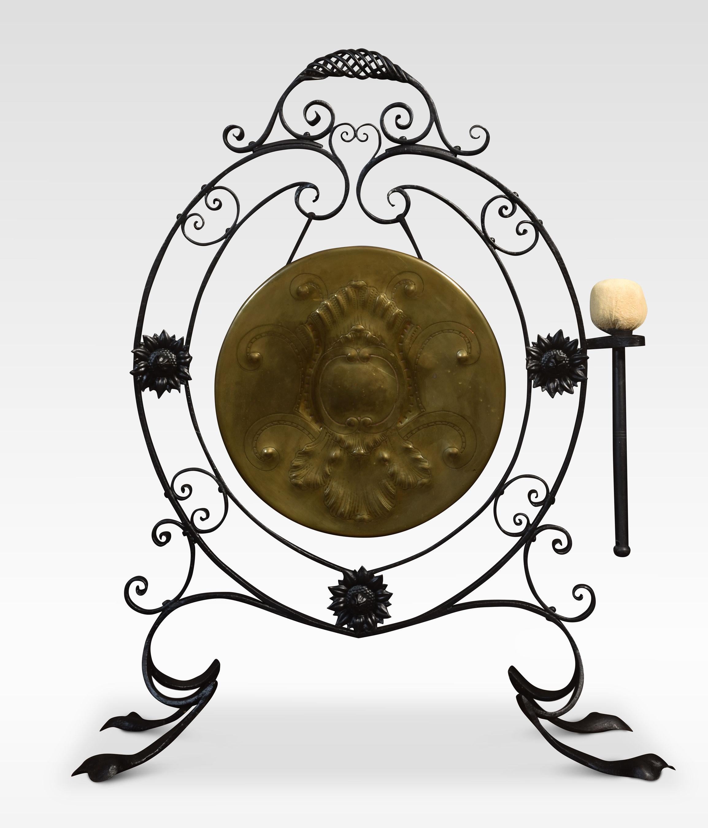 Gong Art Nouveau en fonte Bon état - En vente à Cheshire, GB